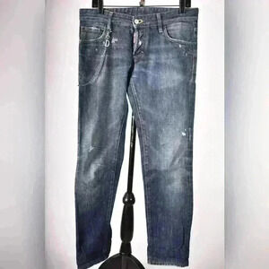 DSQUARED2 Mid Blue Cotton Cool Guy Distressed Chain Denim Jeans 46EU 30x31 Italy